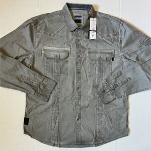 ZIMEGO‎ - Men's Stretch Flex Slim Color Washed Button Shirt - XX-Large 2XL -NEW!